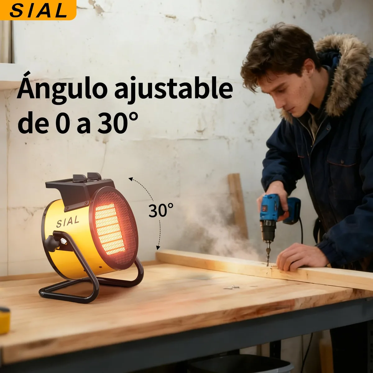 Vista 3 de SIAL Aquecedor Cerâmico 2000W Portátil para Oficina e Escritório